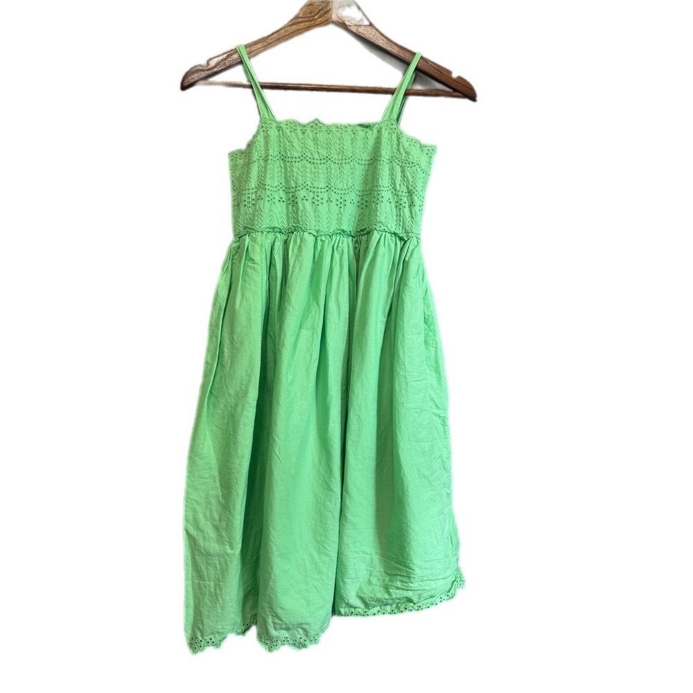 Gap Kids Sundress Girls Size 10 Green Excellent Eyelet Smocked Camisole Cotton